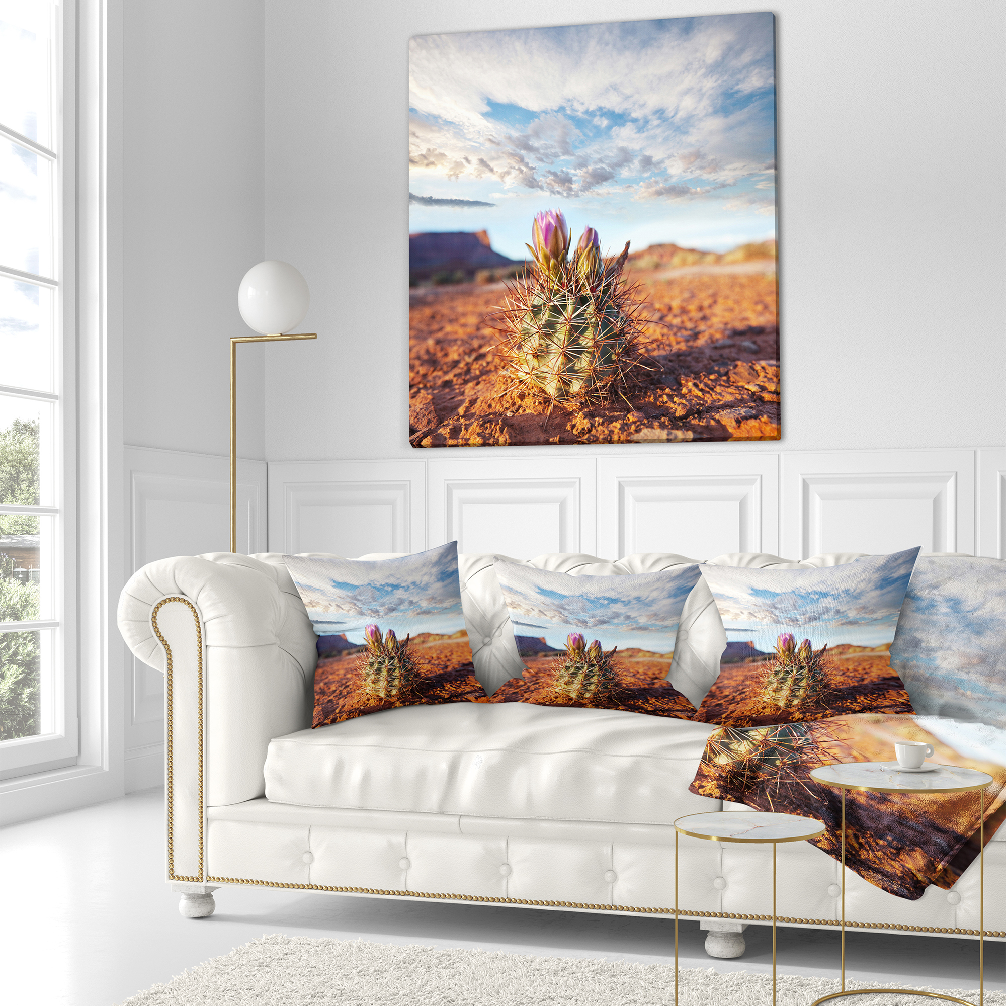 Designart 18" x 18" Brown Polyester Throw Pillow