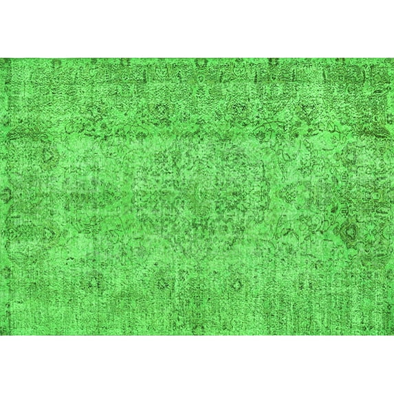 Ahgly Company Indoor Rectangle Abstract Green Contemporary Area Rugs, 5' x 7'