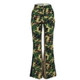 thumbnail image 3 of Blotona Women's Casual Camouflage Trousers Camo Cargo Zip Button Design Patchwork Flared Outdoor Jogger Pants with Pocket, 3 of 9