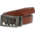 thumbnail image 3 of Marshal Men's Genuine Leather Ratchet Dress Belt With Automatic Buckle Tan Buckle8, 32", 3 of 9