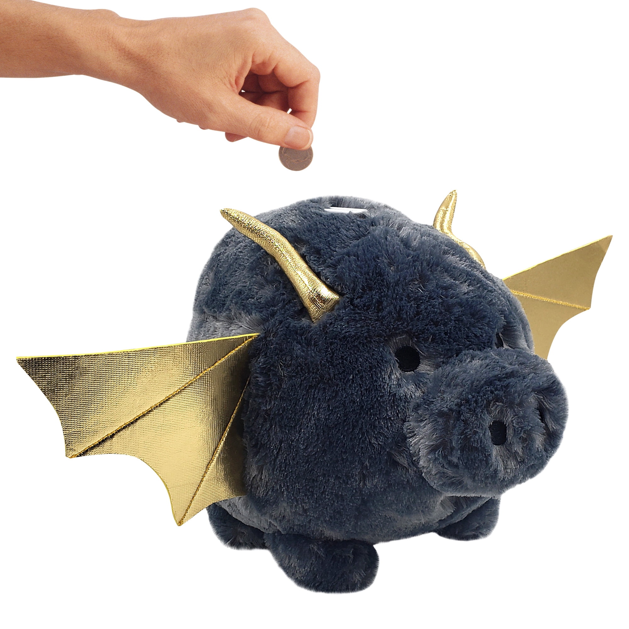 Plush Dragon Piggy Bank for Coins and Money