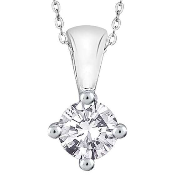 KATARINA Diamond Solitaire Pendant Necklace in 10K White Gold (1/2 cttw, G-H, I2-I3)