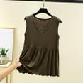 thumbnail image 2 of bnaln Tank Tops for Women Summer V Neck T Shirts Trendy Sleeveless Casual Camisole Shirts Loose Fit Pleated Tshirt Basic Tees Going Out Tops Daily Beach Vacation Outfits Loungewear, 2 of 7
