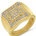 thumbnail image 2 of Men's 18k Gold Plated Stainless Steel Ring with Simulated Diamonds, 2 of 3