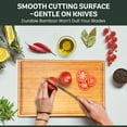 thumbnail image 3 of Large Bamboo Cutting Board – Wooden Butcher Block Chopping Board with Side Handles, Cutting Board for Kitchen Meal Prep ( 16" x 11" x 1"), 3 of 9