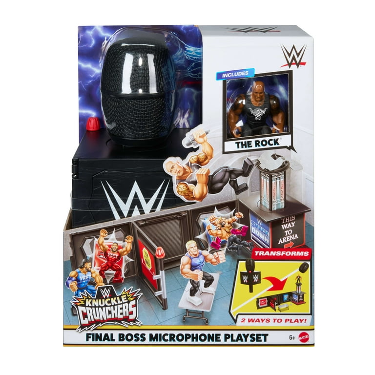 WWE Knuckle Crunchers Final Boss Microphone Playset with The Rock