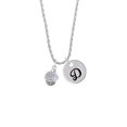 thumbnail image 2 of Delight Jewelry Silvertone Survivor with Pink Ribbon on White Spinners Silvertone Script Initial Disc - D - Charm Necklace, 20"+3", 2 of 4