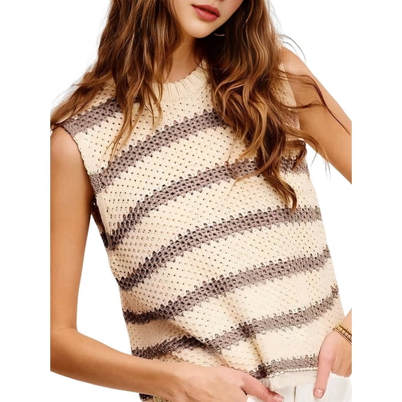 Women'S Europe and US Wind Loose Type Round Neck Halter Clip Striped Women'S Bottoming Shirt Sweater Khaki XL