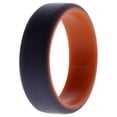 thumbnail image 1 of Anillo de boda de silicona biselado de 8 mm Naranja-gris ROQ para hombres 16 mm, 1 of 1