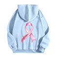 thumbnail image 5 of Women's Full Zip Up Hoodie with Pink Ribbon Print Breast Cancer Awareness Sweatshirt Jacket Casual Outerwear, 5 of 7