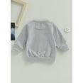 thumbnail image 4 of Bagilaanoe Toddler Baby Girl Boy Casual Sweatshirt Long Sleeve Letter Print Pullover 6M 12M 18M 24M 3T Kids Fall Loose Tee Tops, 4 of 7