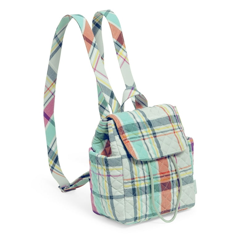 Vera Bradley Women's Recycled Cotton Mini Backpack Pastel Plaid