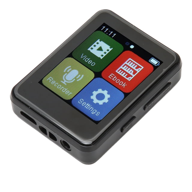 Lecteur MP3 avec Bluetooth5.0, Écran Tactile HD 1.8 Pouces Lecteur de Musique Portable, Réduction de Bruit Intelligente, Qualité Audio Sans Perte, Radio FM, Supporte l'Expansion de Mémoire