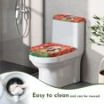thumbnail image 4 of HELLHERO Christmas Toilet Seat Lid Cover Set of 2 Piece Set Christmas Puppy Poinsettia Universal Toilet Lid Cover and Toilet Tank Lid Cover Washable Bathroom Accessories, 4 of 5