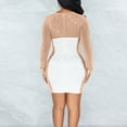 thumbnail image 4 of Birdeem Robe Moulante Transparente à Manches Longues pour Femmes à Col Rond avec Diamants, 4 of 9