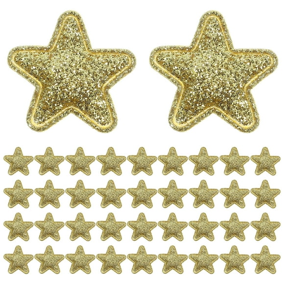 100 parches de tela con forma de estrella, delicados apliques de tela con forma de estrella, accesorios navideños DIY