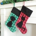thumbnail image 2 of Christmas Cat Stockings, Creative Plaid Black Cat Christmas Stocking Bag, Xmas Tree Hanging Candy Gift Bag for Home Holiday Xmas Party Decorations, 2 of 9