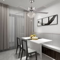 thumbnail image 3 of 52inch Ceiling Fans with Lights Modern Crystal Chandelier Ceiling Fan with Remote Chrome with Dual Finish Blades 3 Speed Adjustable for Dinning Room Bedroom Living Room Timing Options, 3 of 18
