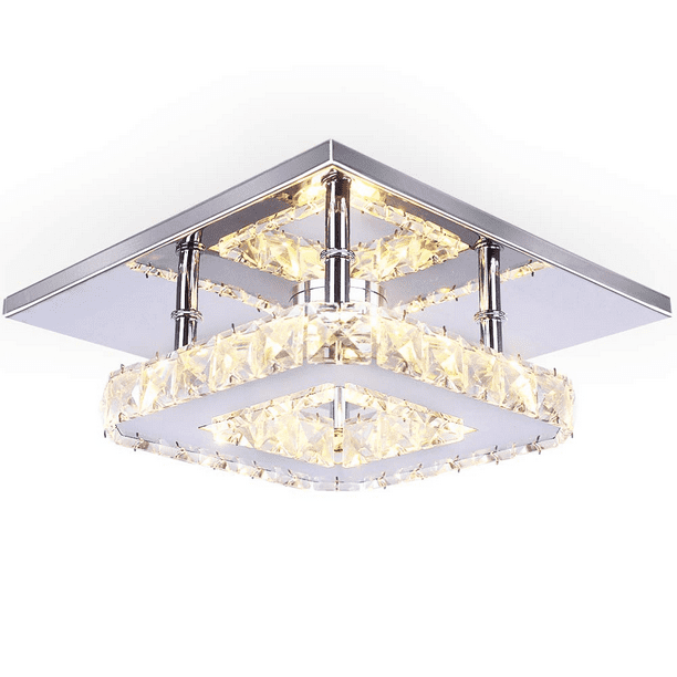 Modern Crystal Chandelier Not Dimmable Flush Mount Ceiling Light Color Temperature Adjustable Led 8k Stainless Steel Lamp White Warm Com Modern Crystal Chandelier Not Dimmable, Chandelier Stopped Working
