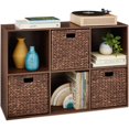 thumbnail image 1 of Organizador de almacenamiento Best Choice Products, 6 cubos, color nogal, 1 of 8
