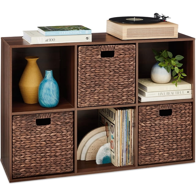 Organizador de almacenamiento Best Choice Products, 6 cubos, color nogal