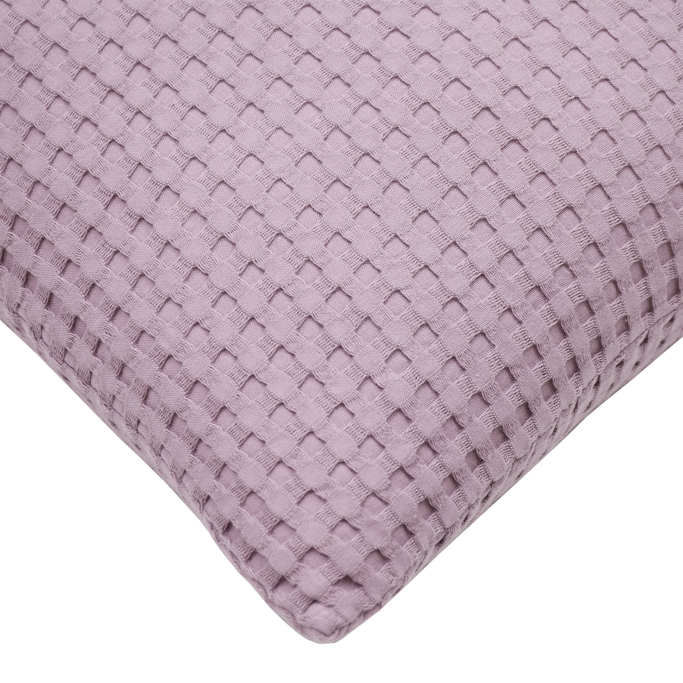 Mainstays Waffle Knit Pillow, 18" x 18", Purple
