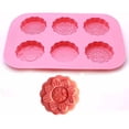 thumbnail image 2 of 6-Cavity Round Silicone Mold for Mooncake, Chocolate, Soap & Lotion Bars | 2oz Per Cell | Flexible Mold with Intricate Pattern | Fits 2oz Tins Perfectly$$Art & Craft, 2 of 8