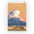 thumbnail image 3 of Texas, White-tailed Deer and Rain Cloud, Lithograph (12x18 Wall Art Poster, Room Decor), 3 of 3
