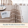 thumbnail image 5 of ComfiTime Table Cloth – Fitted Table Cover for 6 Foot, 8 Foot and other Size Rectangle or Round Tables, Faux Linen/Burlap Tablecloth for Parties w/ Tassel & Embroidery, 55 x 102, Beige, 5 of 11