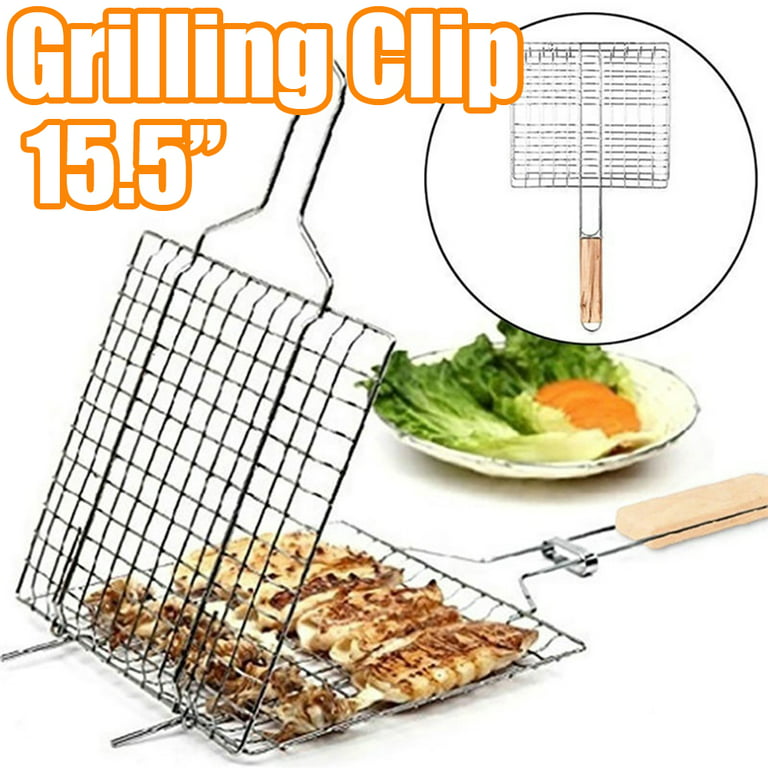 ORDORA Grill Basket, Fish Grill Basket, Rustproof Stainless Steel BBQ  Grilling Basket for Meat,Steak etc, Grill Accessories,Grilling Gifts for  Men Dad