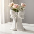 thumbnail image 2 of Bow Knot Flower Vase, Creative Sweet Girly Decorative Vase for Flower Arrangement, Small Storage Organizer, Cute Home Decor and Tabletop Ornament, 2 of 9