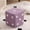 Purple_Free size, variant on Retro Dice Pattern Cube Stool With Plush Lamb Fleece Cover, Stackable Entryway Shoe Bench And Footrest, Solid Wood Frame, Washable Removable Cover, Compact Seating For Living Room Vanity