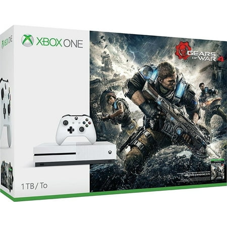 Microsoft Xbox One S Gears of War 4 1 TB Bundle, White, 23400068