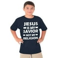 thumbnail image 3 of Jesus Is My Savior Not My Religion Crewneck T Shirts Boy Girl Teen Brisco Brands XS, 3 of 6