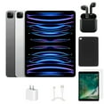 thumbnail image 1 of Reacondicionado Apple iPad Pro 12.9" (6th Gen) A2764 (WiFi + Cellular Desbloqueado) 128GB Plata (Grado A) Paquete con Funda, Auriculares Inalámbricos, Protector de Pantalla de Vidrio Templado, 1 of 5