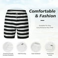 thumbnail image 5 of Balery Black And White Stripes Mens Swim Trunks Swim Shorts for Men Quick Dry Inseam Beach Shorts with Compression Liner Pocket-Small, 5 of 9