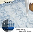 thumbnail image 7 of Wondo Floral Washable Rugs, 4x6 Area Rug for Living Room, Soft Large Boho Bedroom Rug, Botanical Non Slip Ultra Thin Floor Carpet for Dining Room Nursery Office, Light Blue, 7 of 7