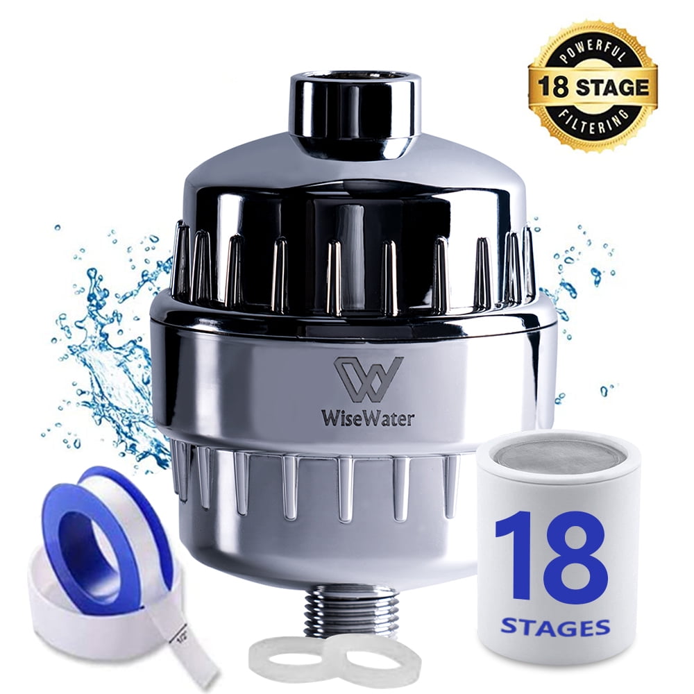 WiseWater Upgraded 18Stage Shower Filter with Replaceable Filter