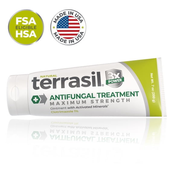 Terrasil Antifungal Cream Max with Clotrimazole for Men & Women, Relief for Fungal Yeast Infections, Jock Itch, Athletes Foot, Ringworm 7oz tube (200gm)