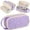 Purple, variant on Pencil Case For Girls,Flower Quilted Large Capacity Pencil Pouch With 2 Compartment, Zipper Pencil Bag With Handle, Women Soft Pencil Box For Middle School Office College
