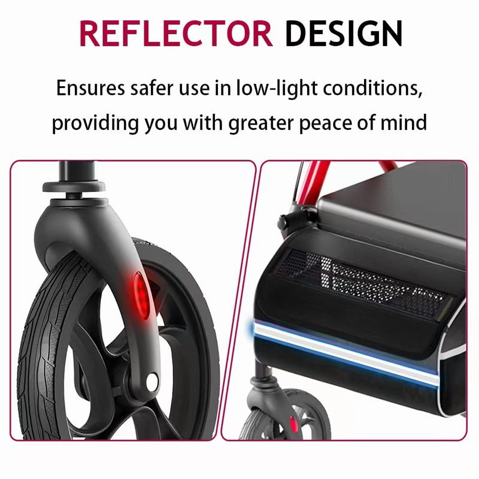 Aukfa Rollator Walker for Seniors,Lightweight Foldable All Terrain Rolling Walker with seat,8" Big Wheels,350 lb Capacity,Red