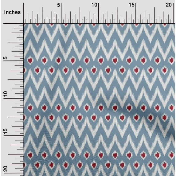 oneOone Georgette Viscose Fabric Chevron Ikat Fabric Prints By Yard 42 Inch Wide