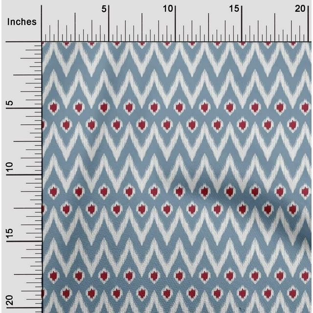 oneOone Georgette Viscose Tissu Chevron Ikat Tissu Imprime par Yard 42 Pouces de Large