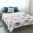 thumbnail image 4 of Colorful Spring Floral Blanket Soft Cozy Warm Throw Blanket for Couch, Plush Fuzzy Flannel Fleece Blankets for Sofa, Farmhouse Flowers Modern Art Bed Blankets Lightweight Gifts for Women, 50"x60", 4 of 9