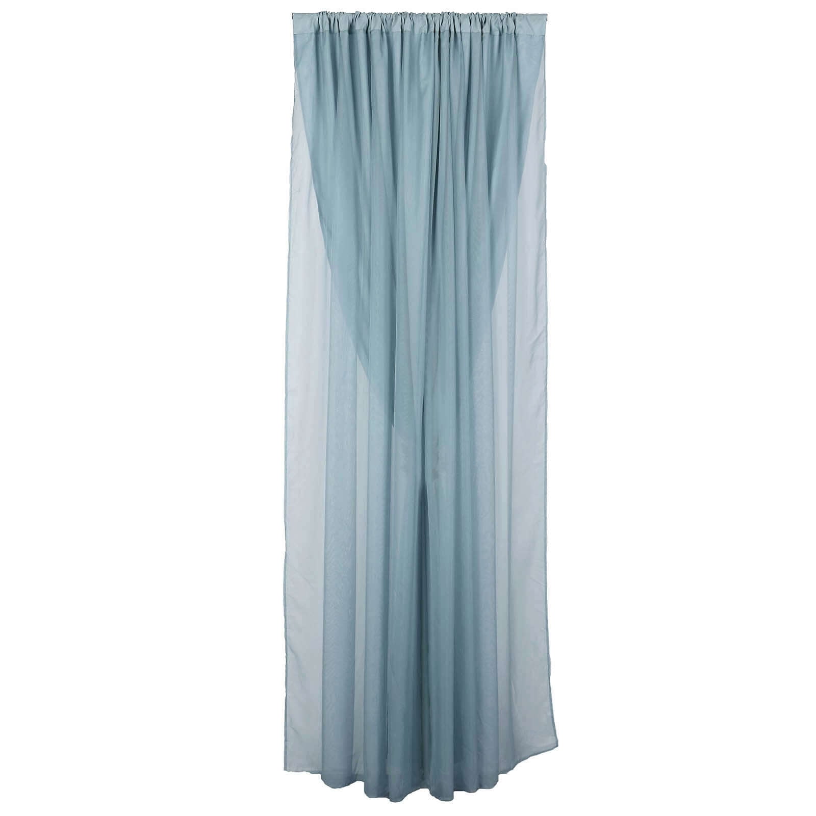 Efavormart 10ftx10ft Dusty Blue Dual Layered Polyester Sheer Chiffon Backdrop Curtains With Rod Pockets