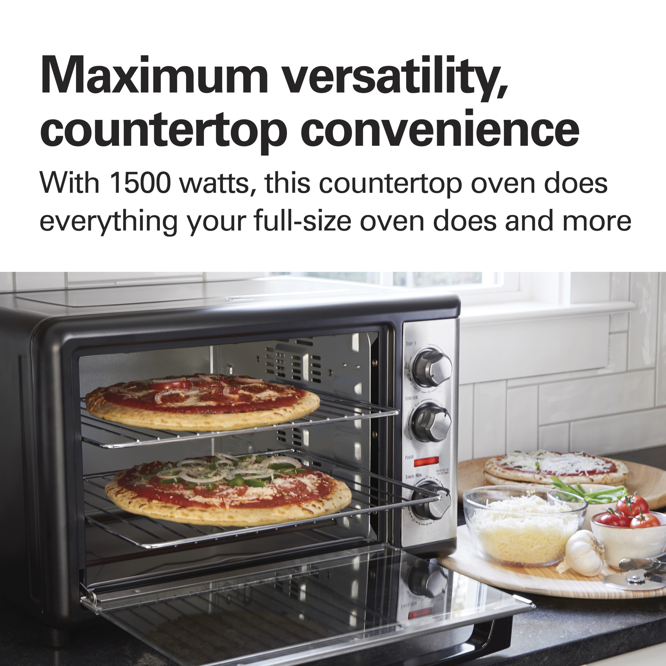 Hamilton Beach Countertop Toaster Oven with Convection, Black photo 2