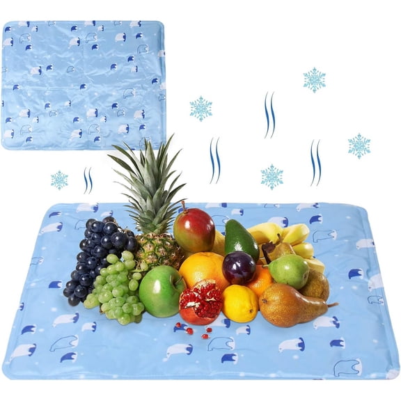 Large Reusable Freezable Ice Mat for Keeping Food Trays, Cheese Boards, Veggie Plates Fresh and Cold, Charcuterie Chilling Mat for Picnics & Parties