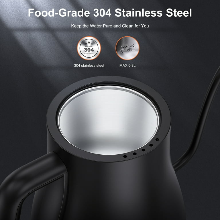 1200W Electric Kettle Temperature Control with LED Display, 100% Stainless  Steel Electric Gooseneck Kettle for Pour-over Coffee - AliExpress