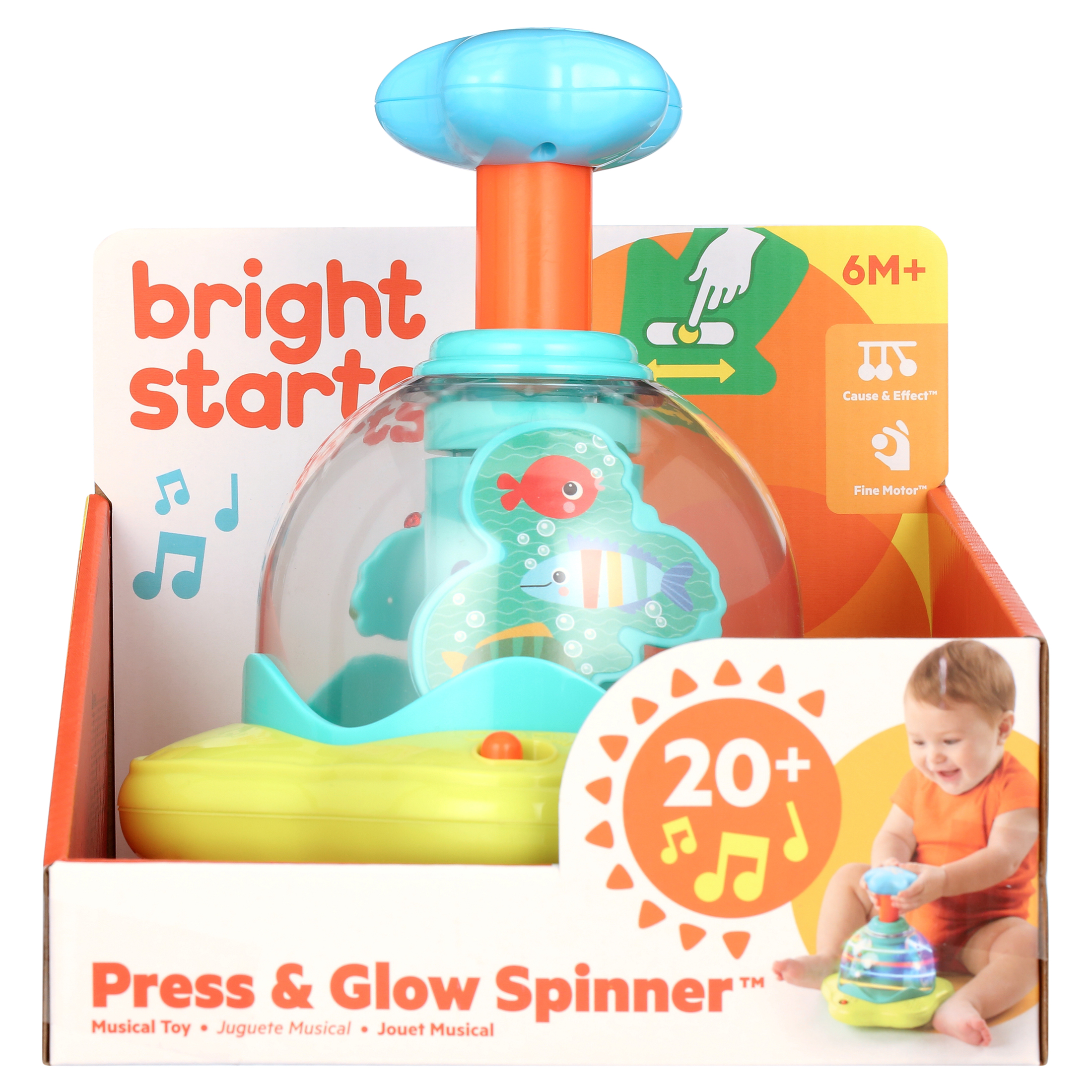 Bright Starts Press and Glow Spinner Electronic Learning Toy - image 4 of 10