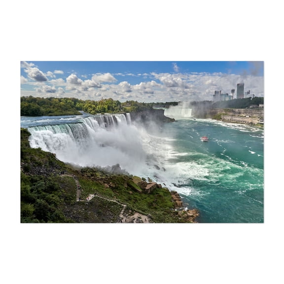 Niagara Falls from the Observation Tower - Photography Waterfall Nature Scenic Landscape Travel Poster Summer Boat Unframed Wall Art Print 4 x 6 inches